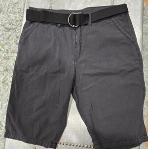 Guess Men's Black Pinstriped Shorts.